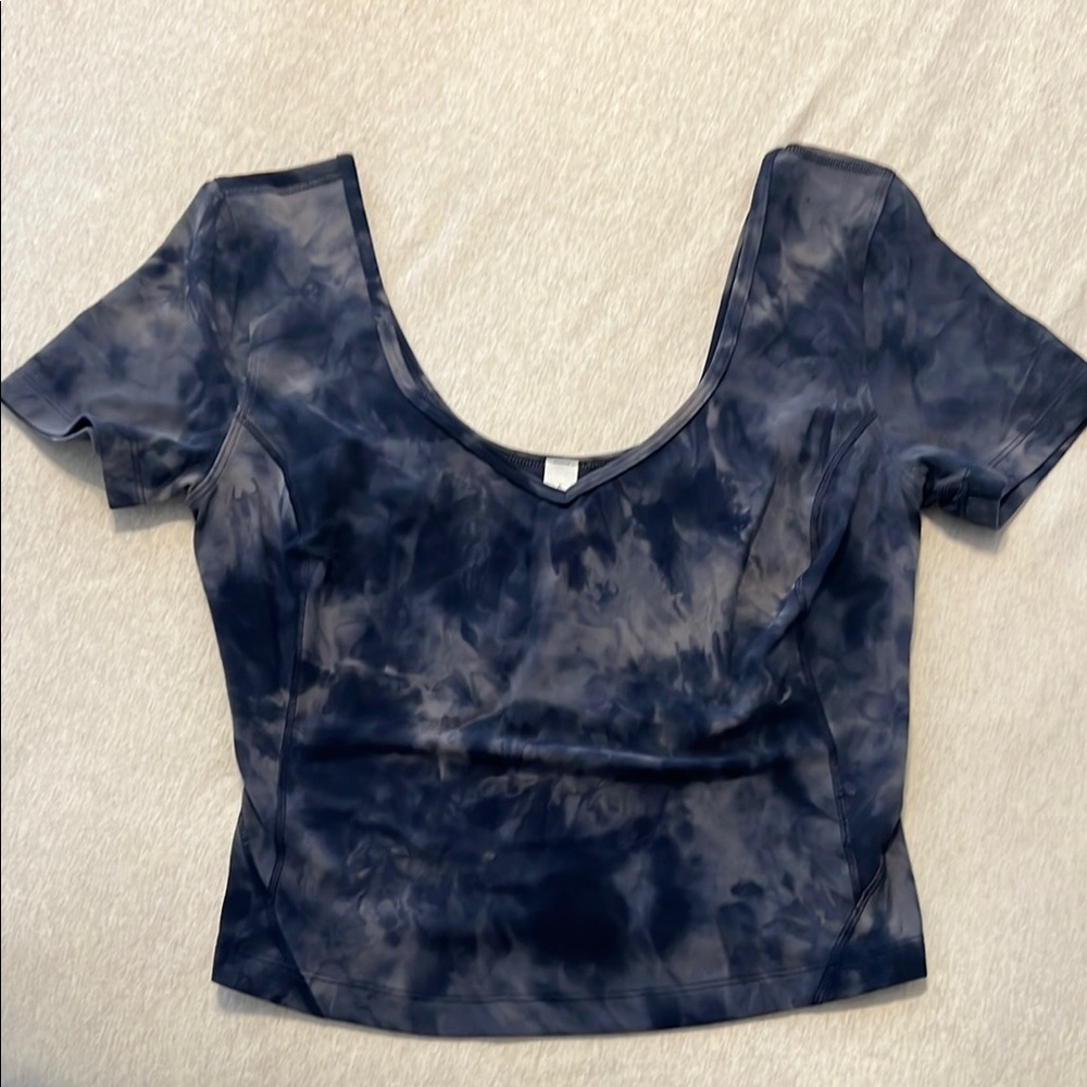 Lululemon Athletica Align T-Shirt Navy Tie-Dye Fitted Crop Top